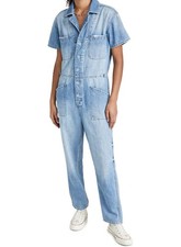 Pistola Womens Grover Denim Short Sleeve Field Jumpsuit XL Disoriented NWT $178