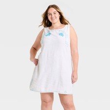 Women's Woven Mini Sundress - Universal Thread White 1X