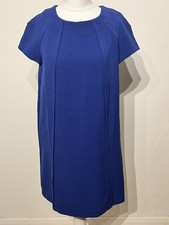Mango Basics Royal Blue Dress Size S Cap Sleeve Stretch Jersey panelled lined