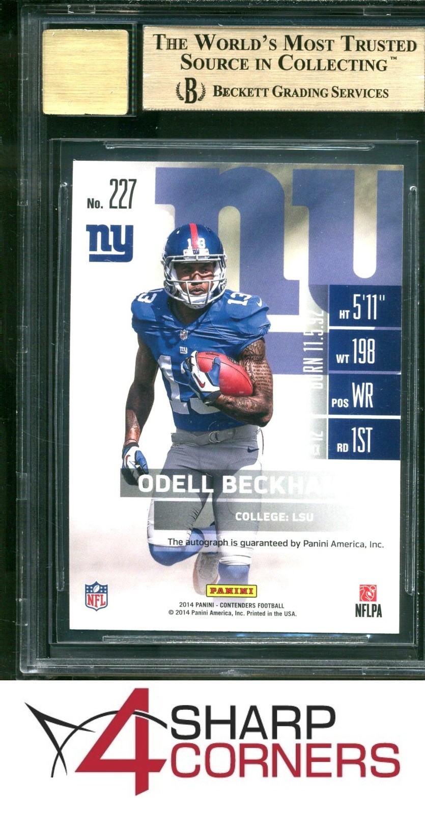 2014 PANINI CONTENDERS AUTO #227A ODELL BECKHAM JR. RC BGS 10 PRISTINE AUTO 10 view 2