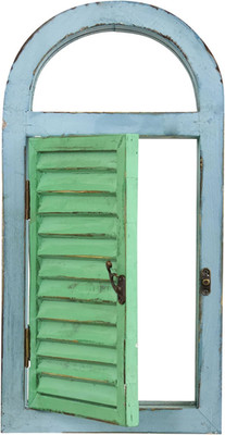 Vintage Window Shutter & Mirror Wall Décor, 18.75'' X 3.5'' X 11''