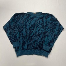 Vintage Knitted Jumper Abstract Patterned Grandad Knit Sweater Men's Xl
