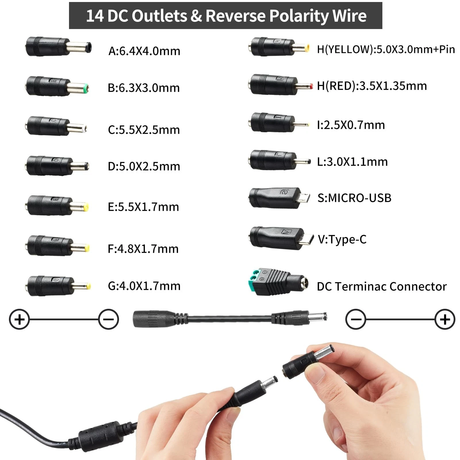 Meiyue Adjustable Power Supply 3V-24V 5A 120W with 14 DC Tips for LED Strip image 3