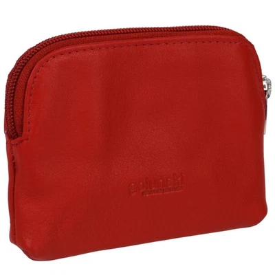 DamenGeldbeutel aus super weichem Leder, mit Münzfach schwarz rot - Bild 1 von 4