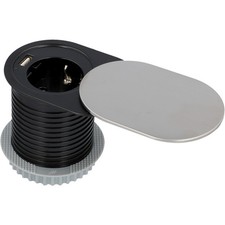 UNITEC Einbautischsteckdose mit USB Anschluss Einbau Steckdose IP20
