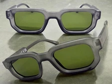Men Classy Elegant Vintage Retro Hardcore Biker SUNGLASSES Gray Frame Green Lens
