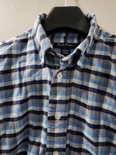 Brooks Brothers Shirt Boys L Blu Fleece Red Button Down Plaid 100 Supima Cotton