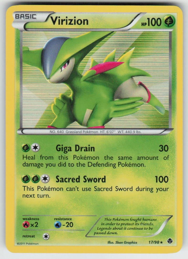 Virizion Holo Rare Emerging Powers 17/98 LP