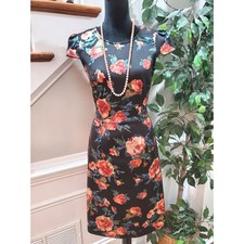 Olive Matthews Women's Black Polyester Round Neck Sleeveless Knee Length Dress 6