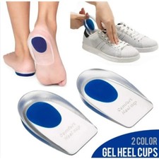 Silicone Gel Heel Insoles Foot Pain Relief Pads Shock Absorption Heel Cushions 1