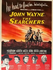 RARE Original “The Searchers” (1956) John Wayne British Film Poster (20”x30”)