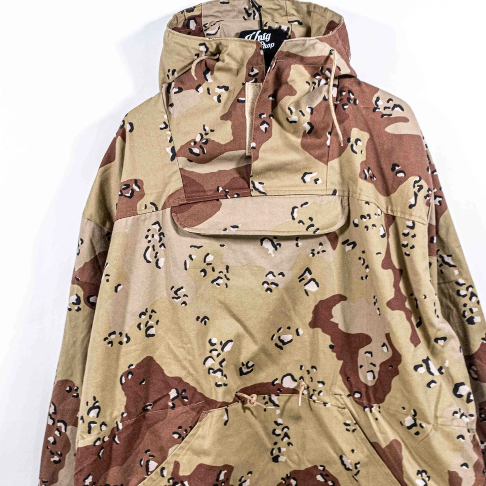 Military Anorak Hooded Pullover XL Made in USA Ripstop Chocolate Chip Camo - Image 3 of 4