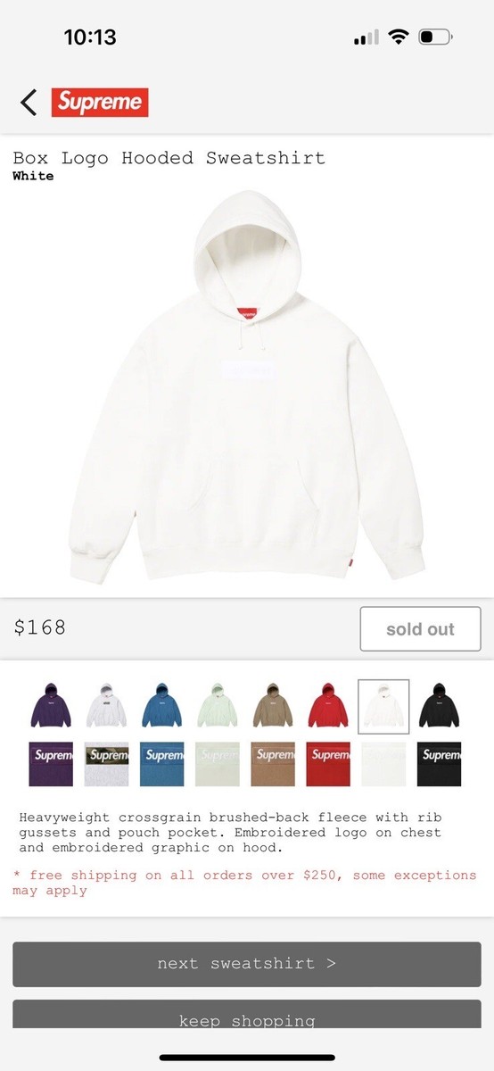 Supreme Box Logo White Hoodie Hooded Sweatshirt Small FW23 | eBay