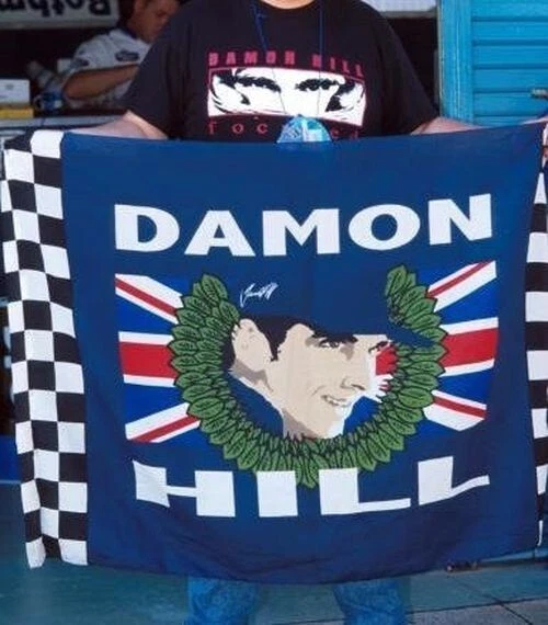 1996 Damon Hill Formula One Formula 1 F1 Racing 90s Nice Man Vintage Big Flag - Image 2 of 4