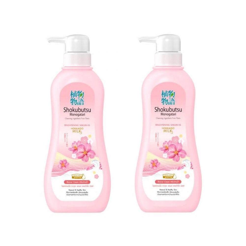 2x500ml Shower Cream Bath Shokubutsu Soft Skin Sakura