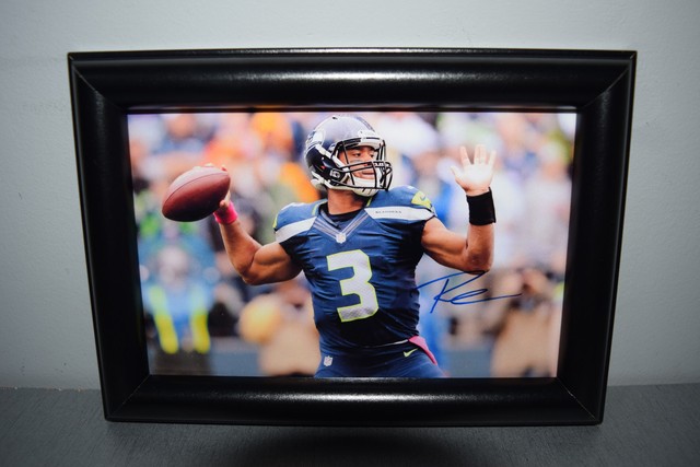 Rus Wilson Signed Seattle Seahawks Framed Photo Rus Wilson Signed Seattle Seahawks