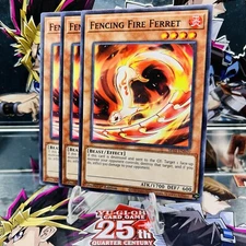 3x Yugioh Playset Fencing Fire Ferret SR14-EN020 Common 1st Ed Near Mint