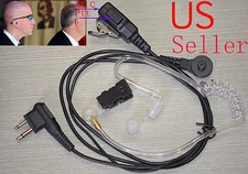 2 Pin Headset Mic Covert Acoustic Tube Earpiece for Motorola Radio Security US