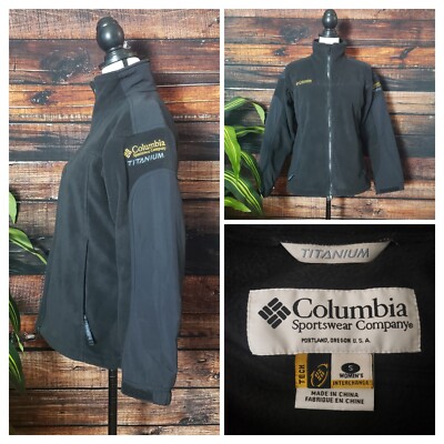 Columbia Sportswear Jacket Size Small Fleece Titanium Black Full Zip Vintage