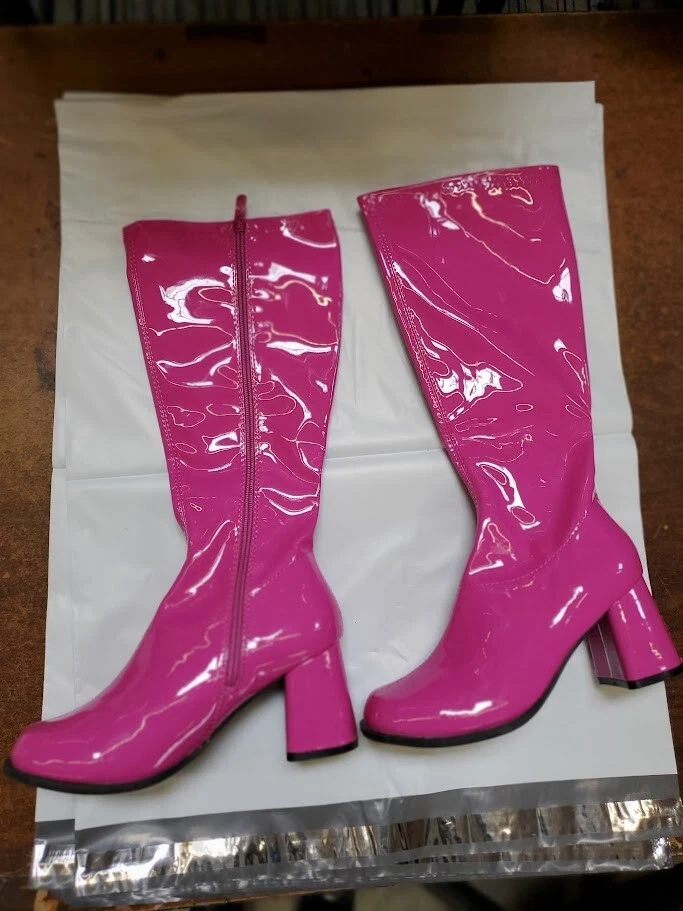 Ellie Shoes  Dancer Side Zipper High Heel Boots Adult Women GOGO Fuchsia Size 9 - Image 3 of 4