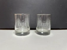 Two (2) Knob Creek Silver Rim Bourbon Whiskey Rocks Glasses