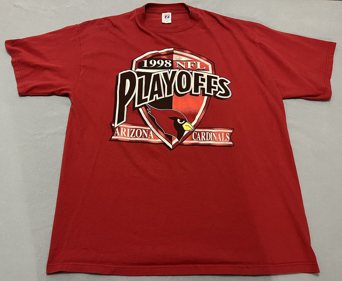 Vintage Logo Mens 1998 NFL Arizona Cardinals Playoffs T-Shirt Size XL RARE