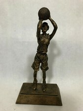 Female Basketball Trophy Resin Gold 9" Tall