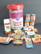 1991 Playtime CAMPBELLS TOY FOOD with Canister 35 pieces Never played with
