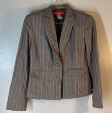 Ann Taylor Blazer Women Petite 4p One Button Business Office Classic Jacketgray