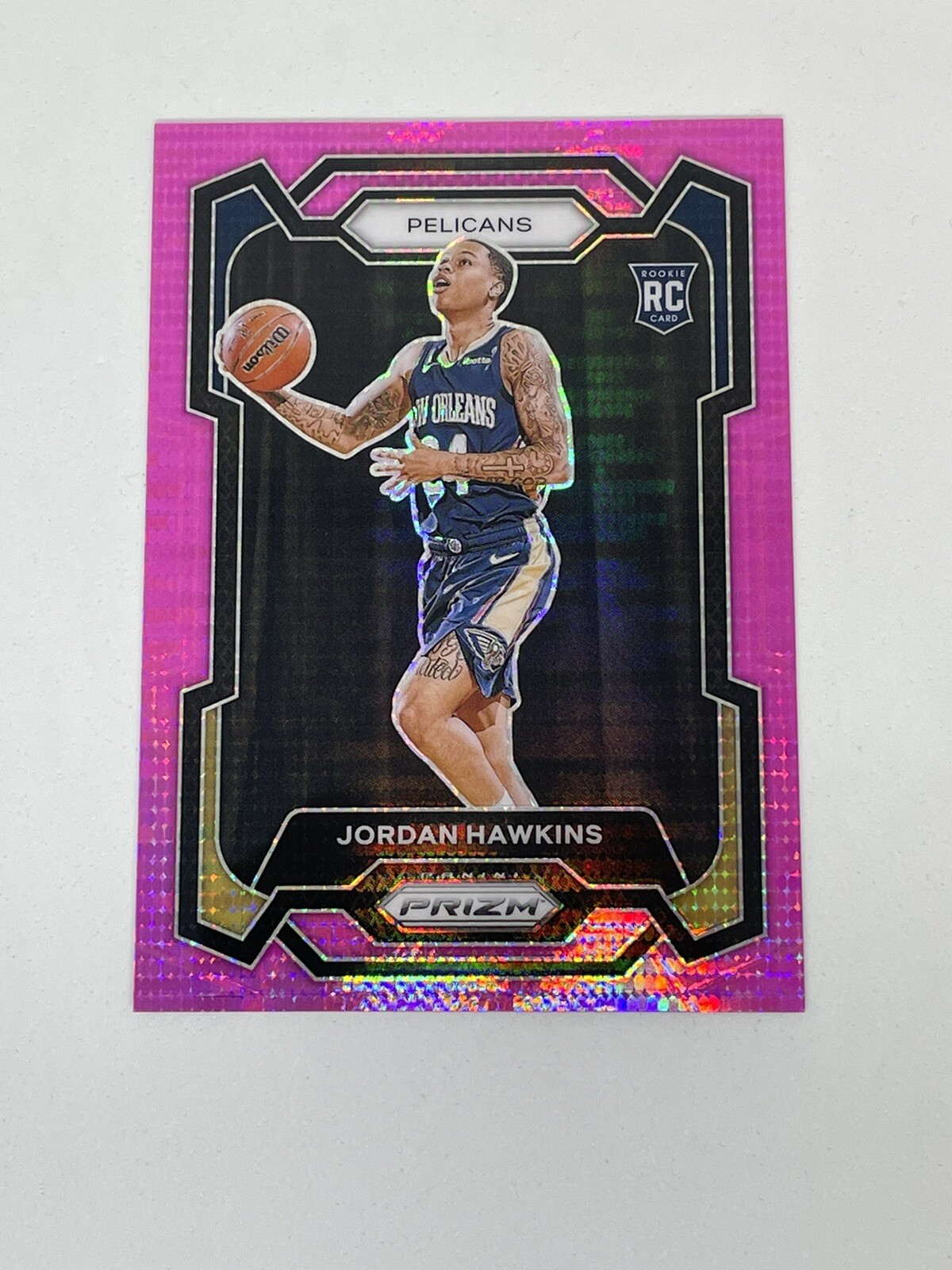 2023-24 Prizm Jordan Hawkins Pink Pulsar Prizm Rookie /42 #130 Pelicans