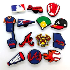ATLANTA BRAVES SHOE CHARMS (14pcs) Baseball Cool Gift Accessories Set Lot