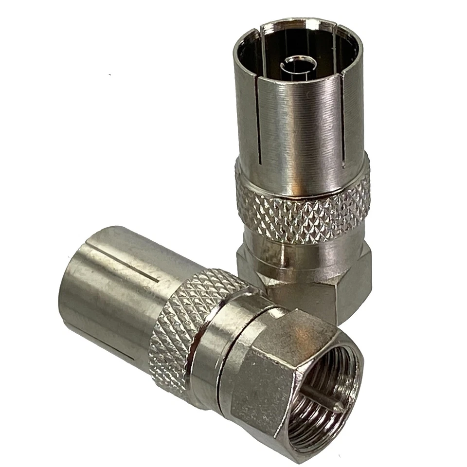 2pcs F TV to IEC PAL DVB-T Male Plug Female Jack Striaght RF Adapter Connector - Image 3 of 4