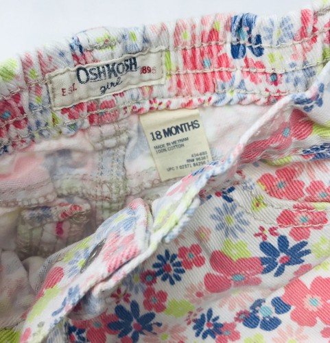 Oshkosh Vintage Capri Pants Jeans Sz 18 Mos Floral Flowers Girls Multicolored - Picture 4 of 5