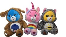 2021 Care Bears Unlock the Magic Plush Funshine Bear, Unicorn Bear, Grumpy Bear