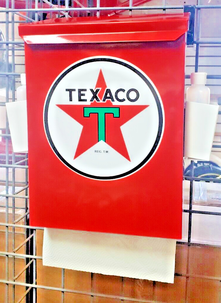 TEXACO STAR 1950S GAS OIL  STATION ISAND LIGHT TOWEL BOX DISPENSER NEW RED