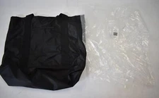 Beauty Ed Tote Bag Black 15" x 13" Shopping Grocery Sack PVC Plastic BTB002