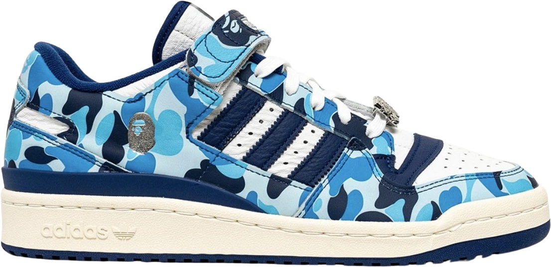 靴 BAPE ADIDAS FORUM 84 Low adidas BAPE x Forum 84 Low 30th Anniversary - Blue for Sale