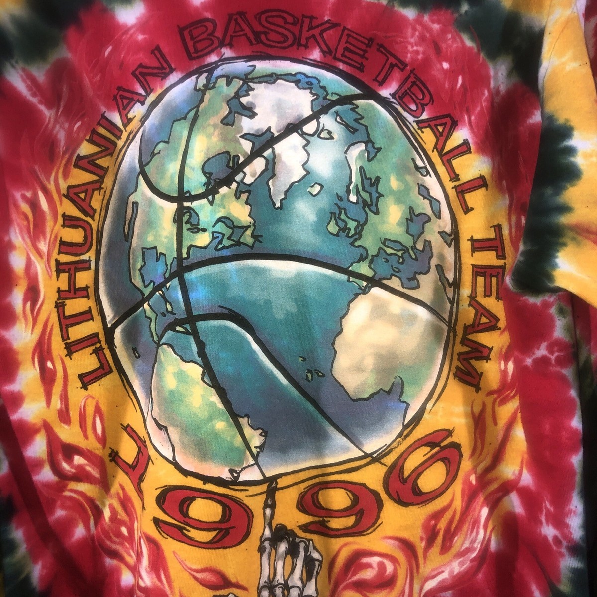 Grateful Dead Liquid Blue 1996 Lithuania basketball longsleeve tie 
