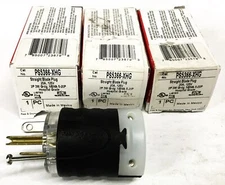 Pass & Seymour 2-Pole 3-Wire Straight Blade Plug PS5366-XHG [Box of 3] NOS