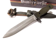 Bundeswehr Military Combat fixed bladed Trench field Knife OD Green Scabbard