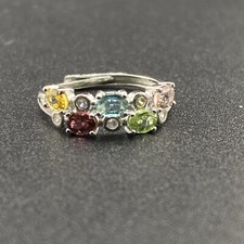 Silver 925 Stunning Colourful Multi stones Uniquely Crafted Beautiful Ring