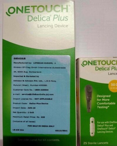 Onetouch Delica Plus Lancing Device With 25 Free Lancets - Afbeelding 1 van 3