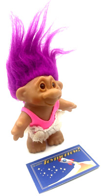 Trolls Doll Figure Purple Hair 5'' DAM 1986