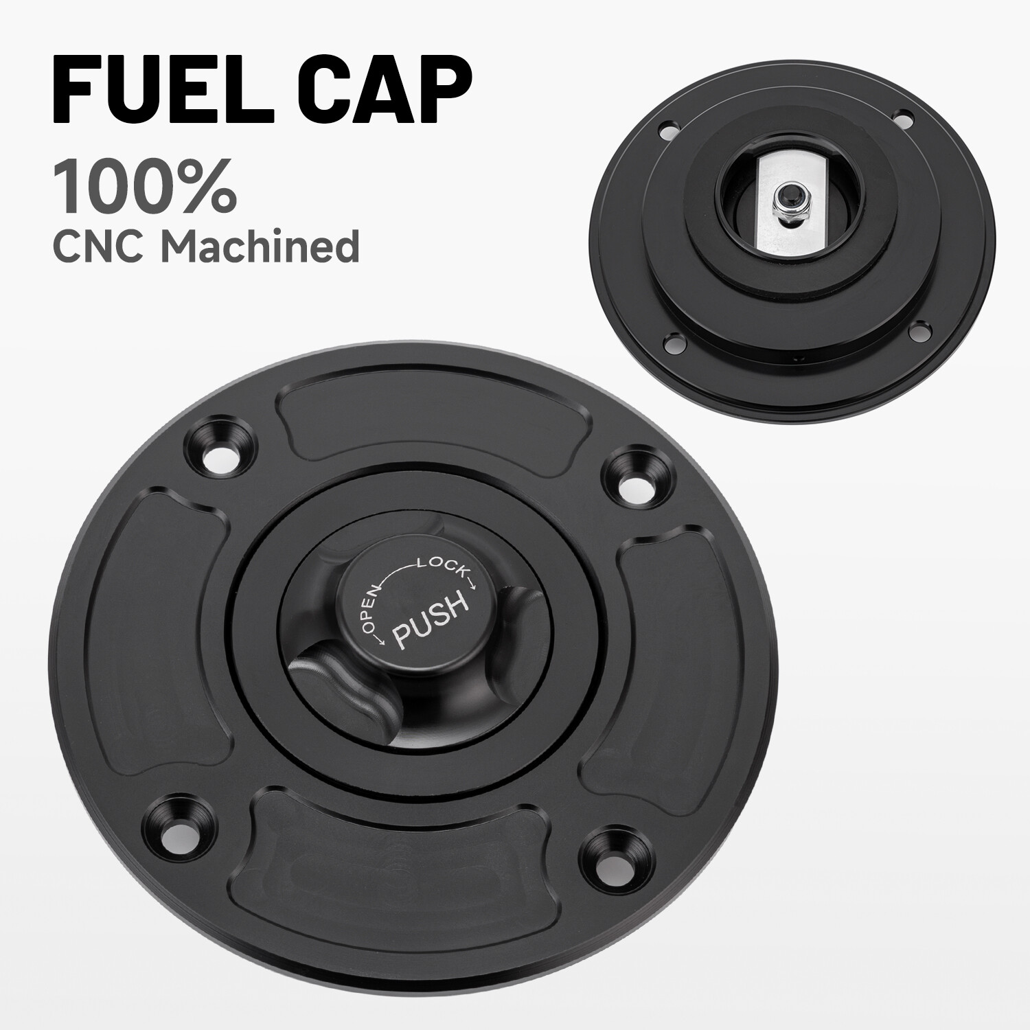 CNC Black Keyless Cover Fuel Gas Tank Cap For Suzuki GSXR600 750