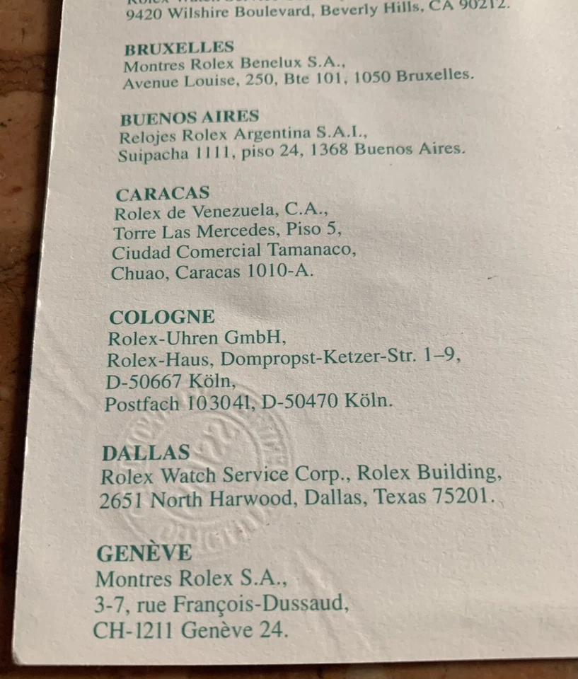 ROLEX garanzia warranty Guarantee Submariner 16610 - Immagine 3 di 4