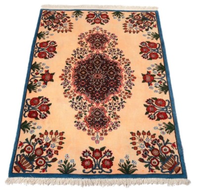Hand knotted moud oriental carpet 157x106 cm bridge virgin wool beige floral New