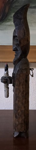 Vintage Mid Century Spanish Hand Carved Wood Sculpture - Picture 2 of 5