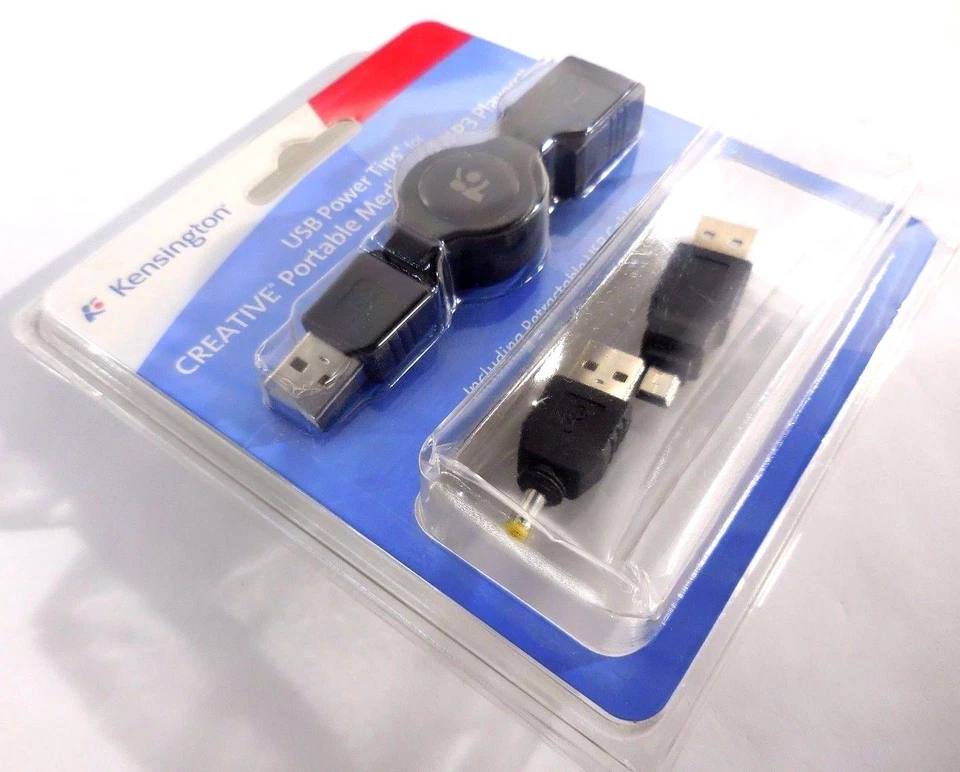 Kensington USB Power Tips & Retractable USB Cable for MP3 Players. NEW! - Image 4 of 4
