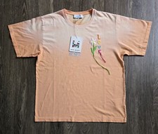 Mira Mikati Fiji Jersey Love Embroidered Shirt Orange Happy Earth Recylce NWT L