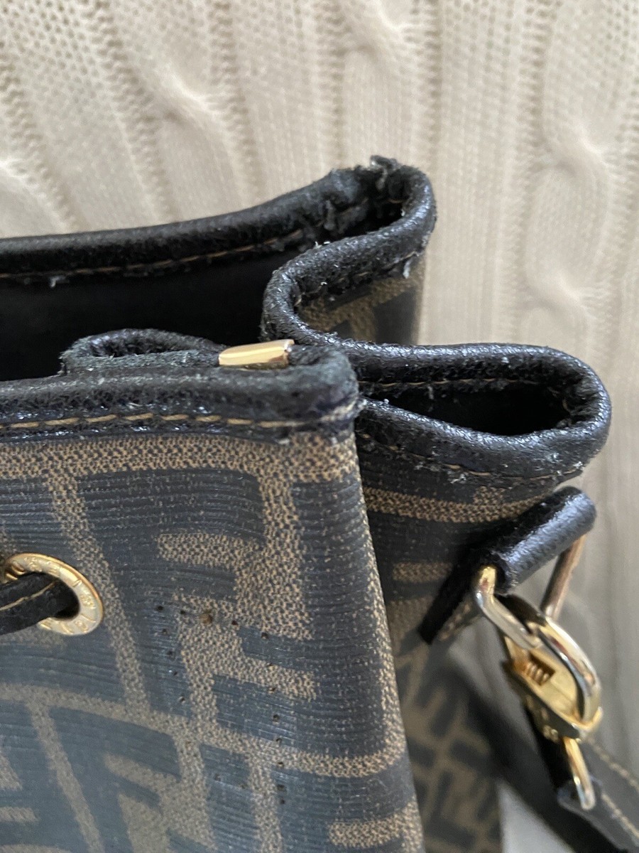 RARE Vintage Fendi Zucca XL PVC Vinyl 2-Way Cinch Sack